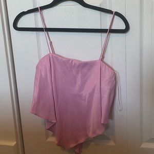 Pink Satin Kerchief/Scarf Top